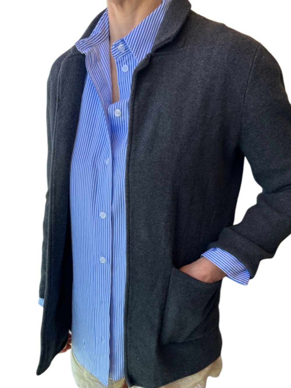 J.Crew Grey Eloise Open Front Sweater Blazer